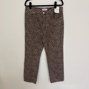 Madewell Leopard The Longline Straight Jean Size W31  NWT
